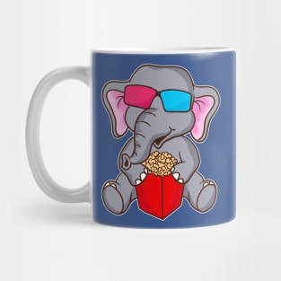 Cute Funny Elephant 3D Glasses Movie Popcorn Mug